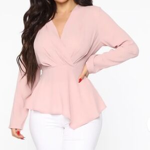 Fashion Nova Love At First Sight Blouse - Pink Medium